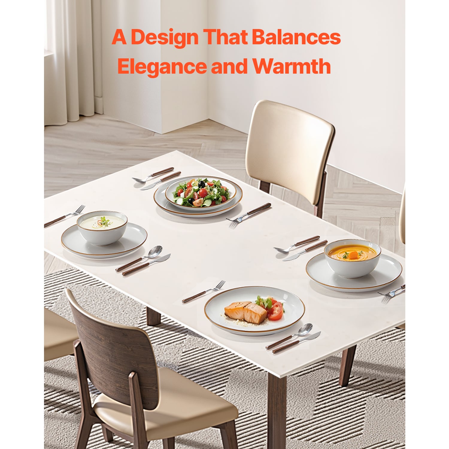 Ceramic Dinnerware Set For 4 White Porcelain Plates And Bowls_voghion.com